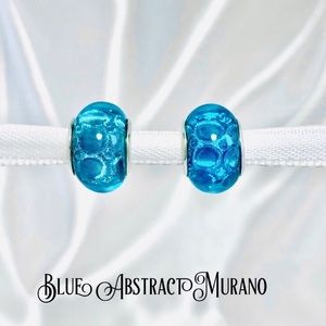 2 pcs Blue Murano Charm | Fits Pandora Bracelet